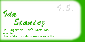 ida stanicz business card